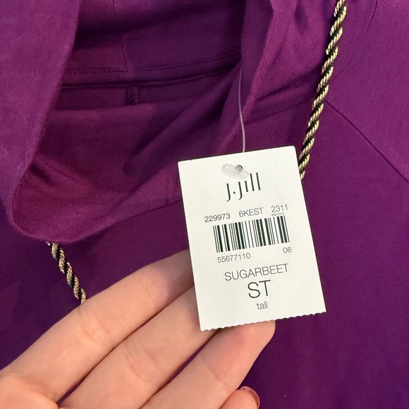 J.Jill NEW Luxe Supima® Everyday Turtleneck Tunic, Sugar Beet, NWT(S Tall) - Picture 4 of 6